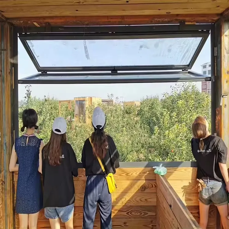 Tamanho personalizado Canadá EUA mercado casa janela dobrável varanda revestida em pó janelas dobráveis de vidro temperado