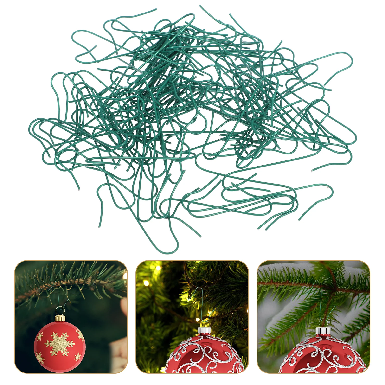 

100pcs Christmas Iron Ornament Hangers Hanging Tree Decoration Hooks For Christmas Party Display