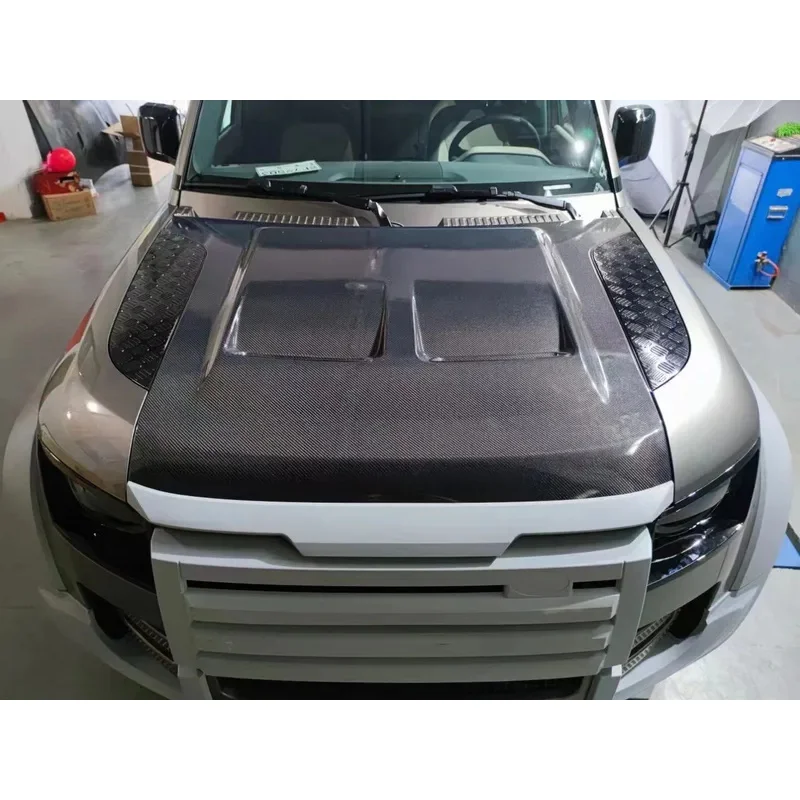 

Carbon Fiber Hood Defend Carbon Fiber Material Defender Upgraded SVR Style Cover