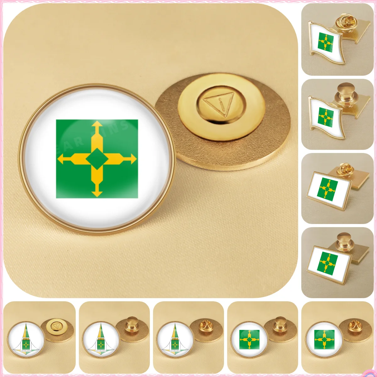 Bandeira do Distrito Federal of Brazil National Emblem Flag Brooches Badges Lapel Pins