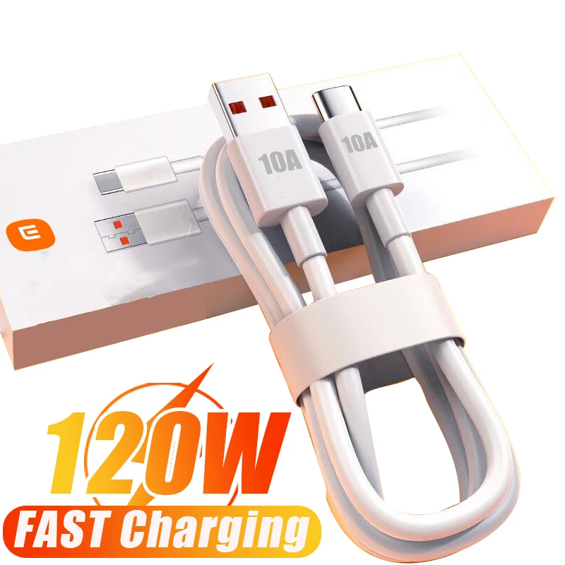 120W 10A USB -C 0.25-2M Quick Charging Cable For Xiaomi Samsung Huawei USB C Mobile Phone Data Cord Super Fast Charge Data Cable