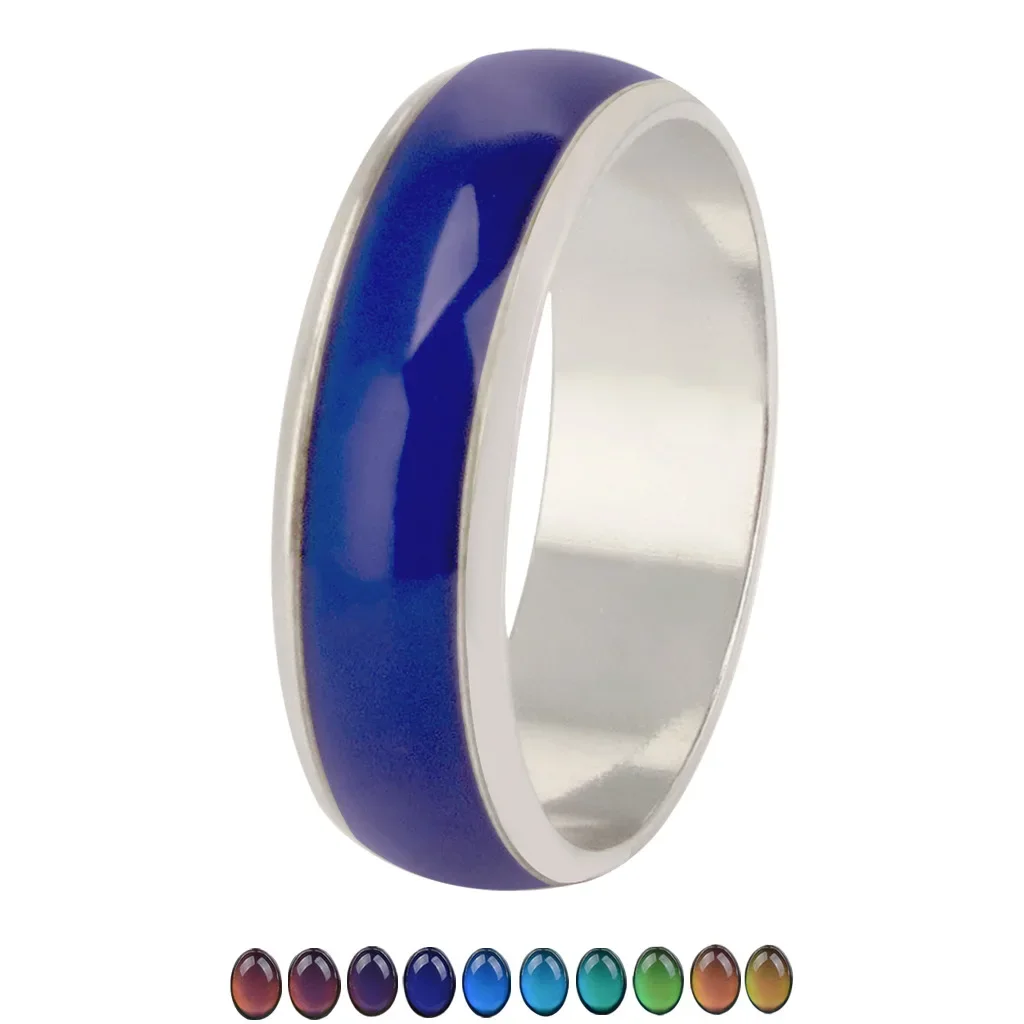 

6mm Mood Ring Fashion Changeable Color Jewelry for Women Vintage Couple Rings Anillos Mujer