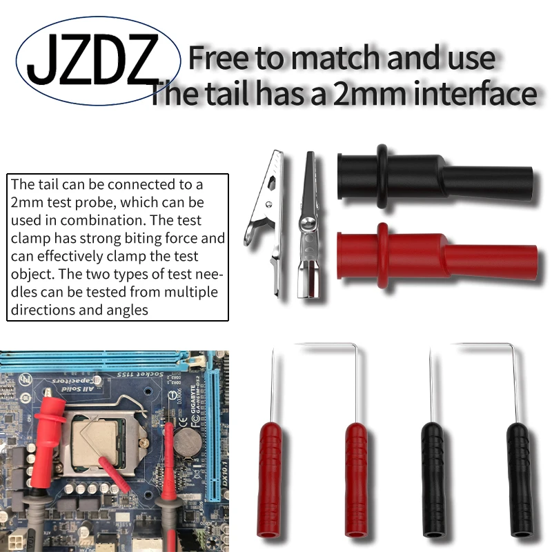 JZDZ Universal Multimeter Test Probe Tip Test Lead Extension Piercing Needle Tip Probe Detachable Accessories JT0023