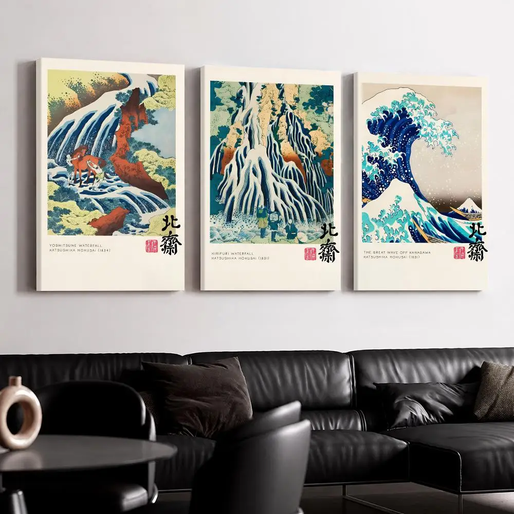 Artists K-Katsushika Art H-Hokusai Framed Wall Painting Canvas Poster Ready to Hang Wall Art for Bedroom Living Room Home Decor