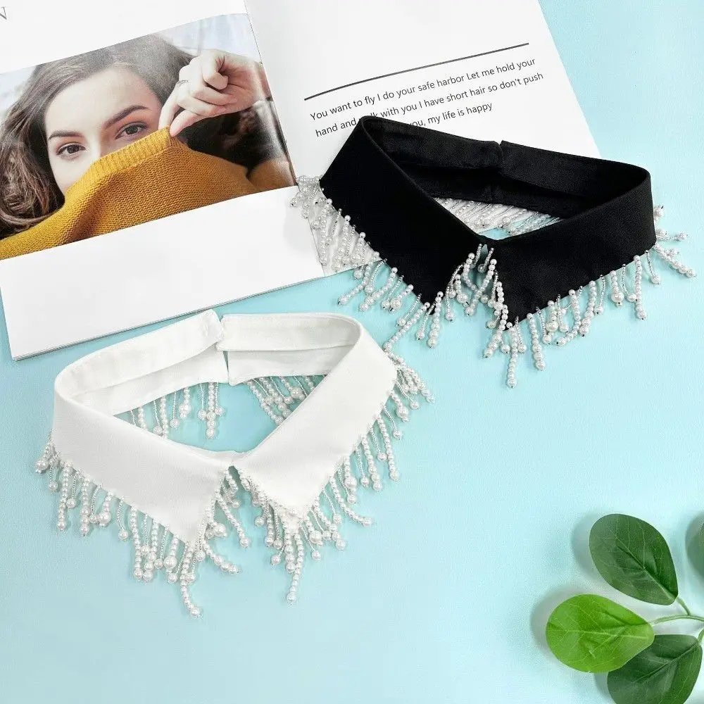 Gift Handmade Pearl Fake Collar Exquisite Elegant Detachable Neckline Temperament French Style Beaded Fake Collar Evening Wear