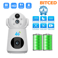 V380 Security Protection 4G Camera 4K 8MP Dual Lens Dual Screen Low Powered  Night Vision PIR Human Detect Battery Baby Monitor