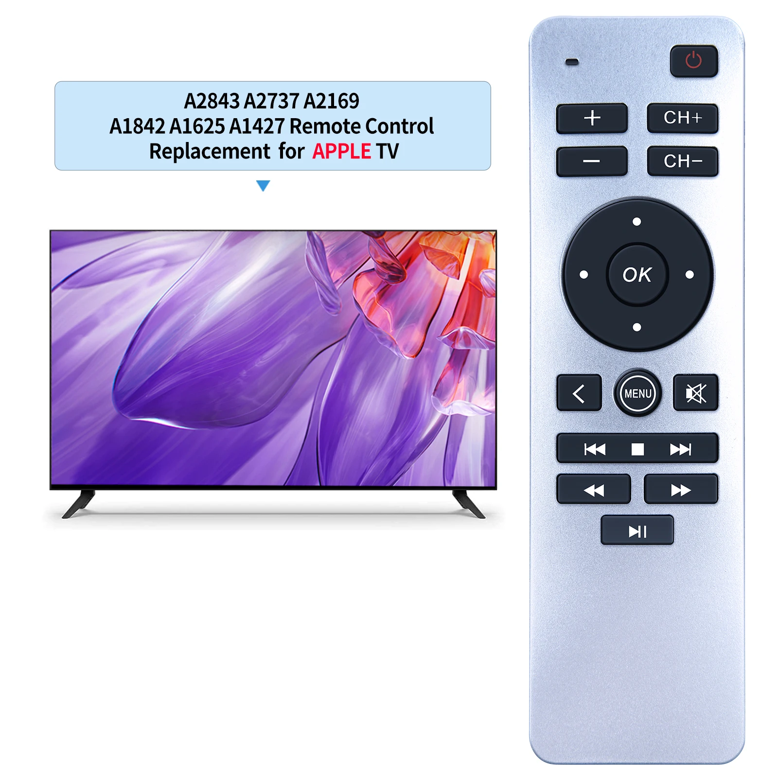 Pilot do apple TV 4K Gen 1 2 3 4 HD A2843 A2737 A2169 A1842 A1625 A1427