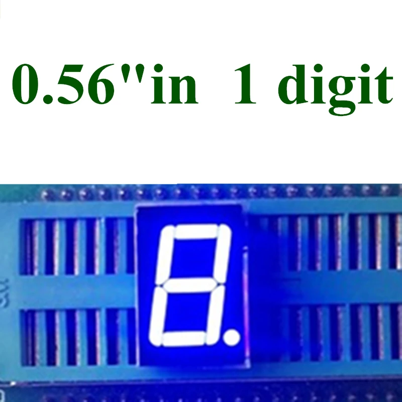 

20PCS 0.56" 0.56in Blue 7 Segment LED Display 0.56 inch 1 Bit Digital Tube Plastic Metal Common Cathode(Nixie tube)