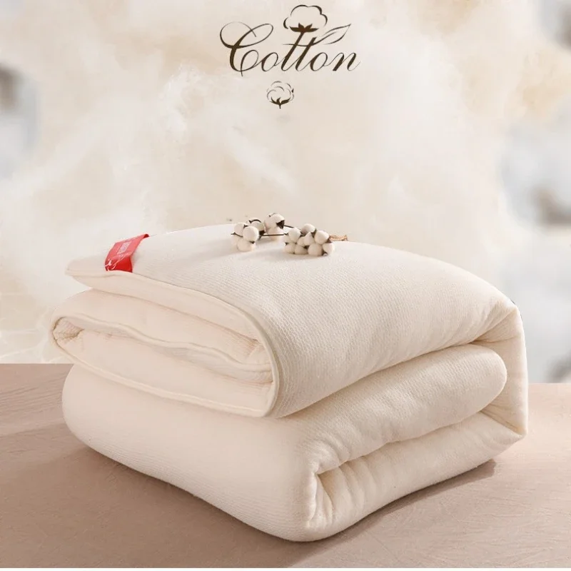 Autumn Winter Warm 100% Cotton Quilt Core Without Cover Single Double Bed Thick Duvet Insert Soft Cotton Winter Mattress Toppers