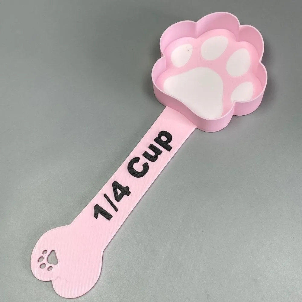 

Creative 3D Printed Pet Feeding Spoon Non-Slip Portable Cat Feeding Scoop Food Grade Plastic Cat Snack Feeder Travel