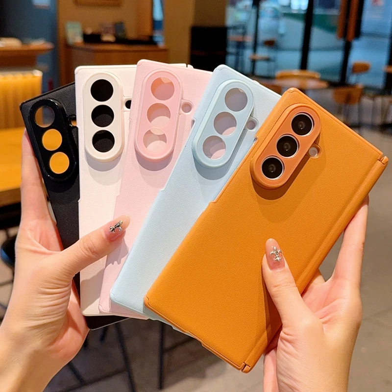 For Samsung Galaxy Z Fold 8 Ultra Case Luxury Matte Leather Magnetic Wireless Charging Shockproof Protection Cover Accessories