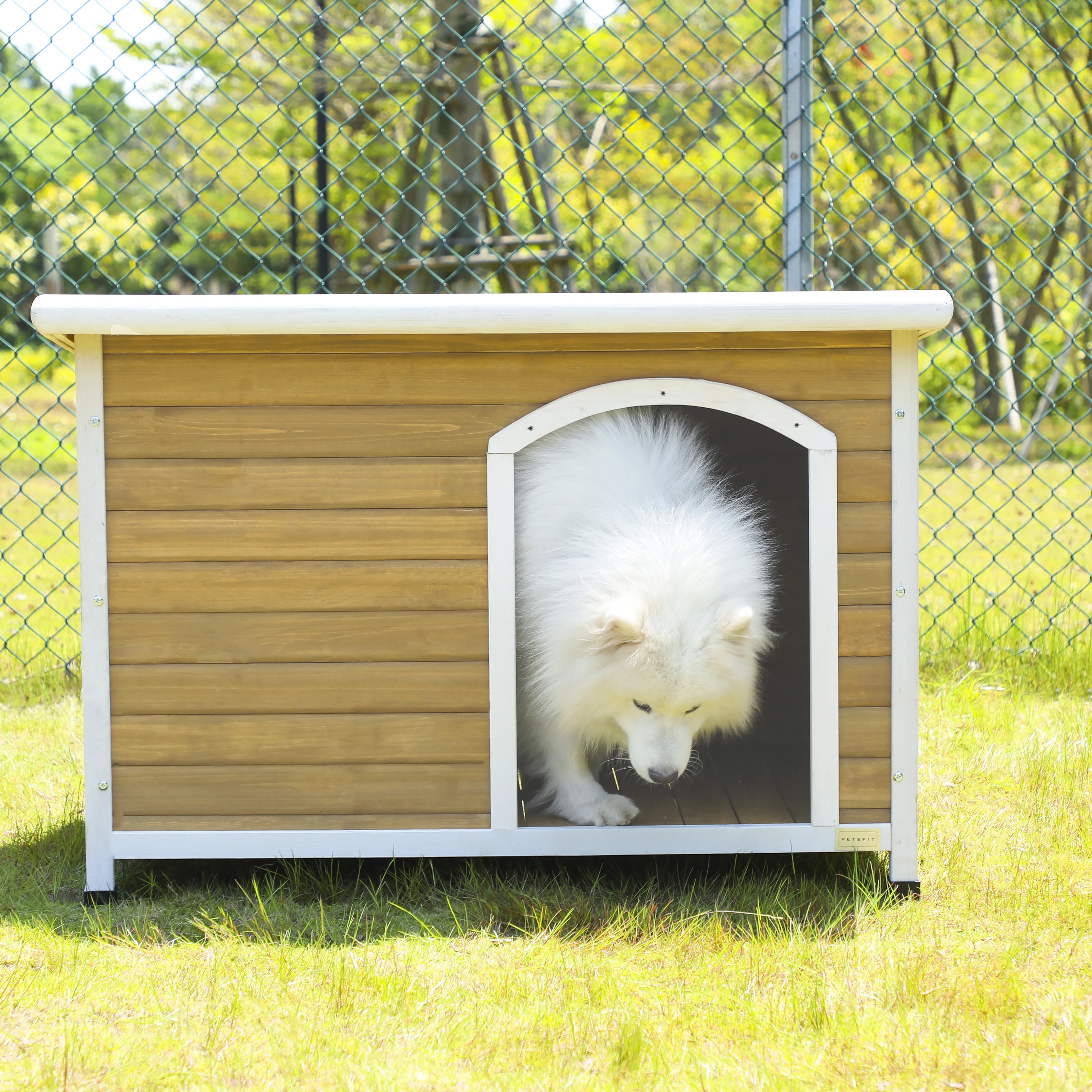 Yjq outdoor dog house kennel medium and small dog and cat house weatherproof, universal in all seasons - view 2