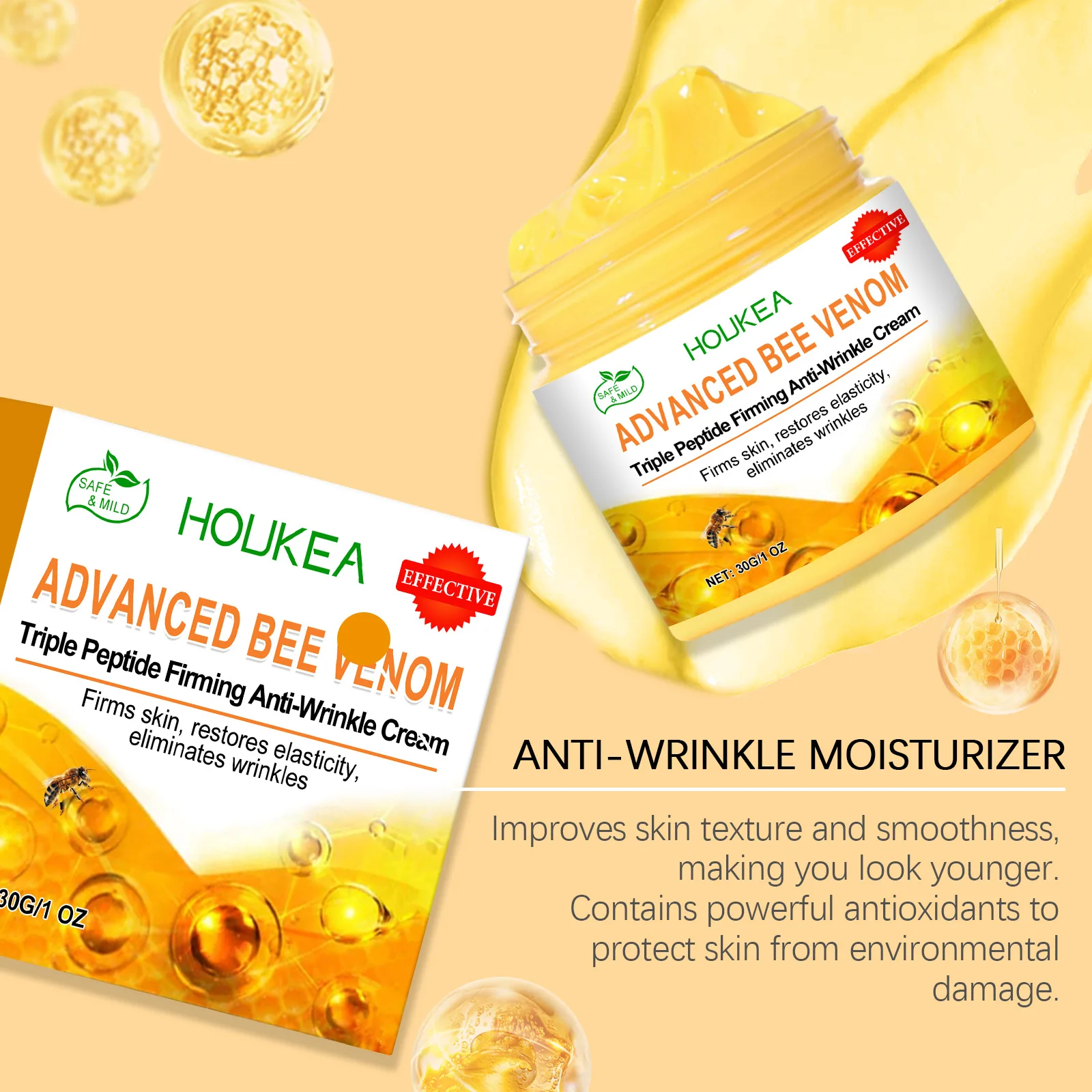 Bee Anti-Wrinkle Lift Face Cream Anti Aging Firming Effect Wrinkle Removal Skin Care Cream Nourish Moisturizing Beauty Products