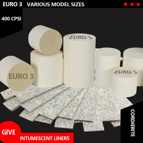 Euro 3 400Cell Gasoline Vehicles Ceramic Honeycomb Catalyst Universal Catalytic Converter For Engines Exhaust