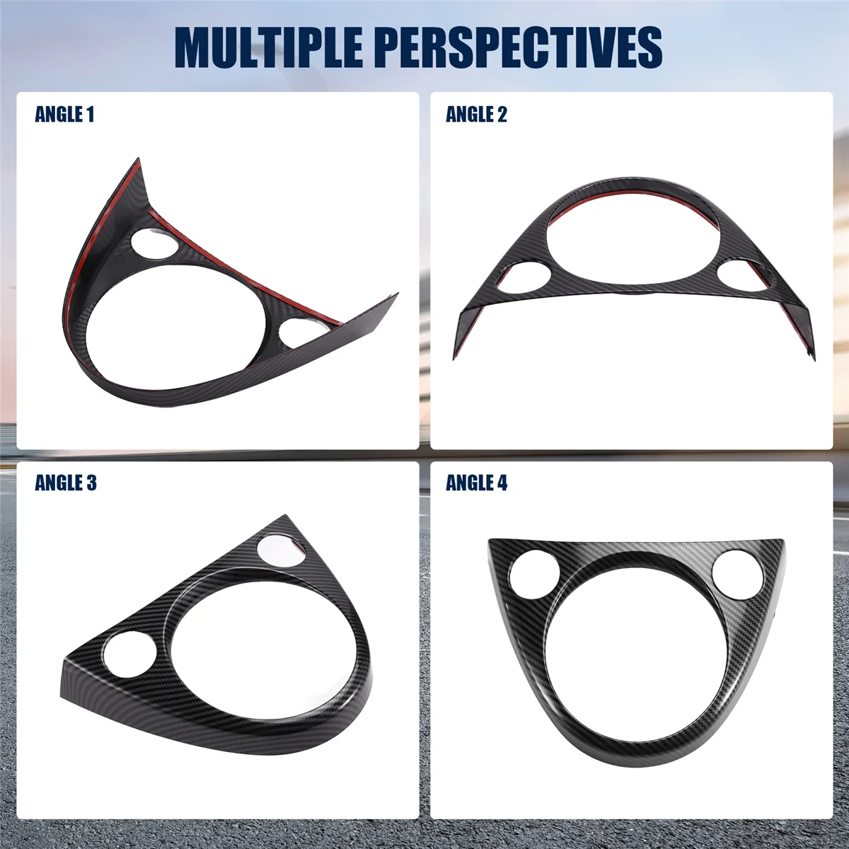 #564S Car Central Control Gear Panel Frame Trim for Fiat 500 2011-2015 Interior Modification Accessories (Carbon Fiber Pattern)