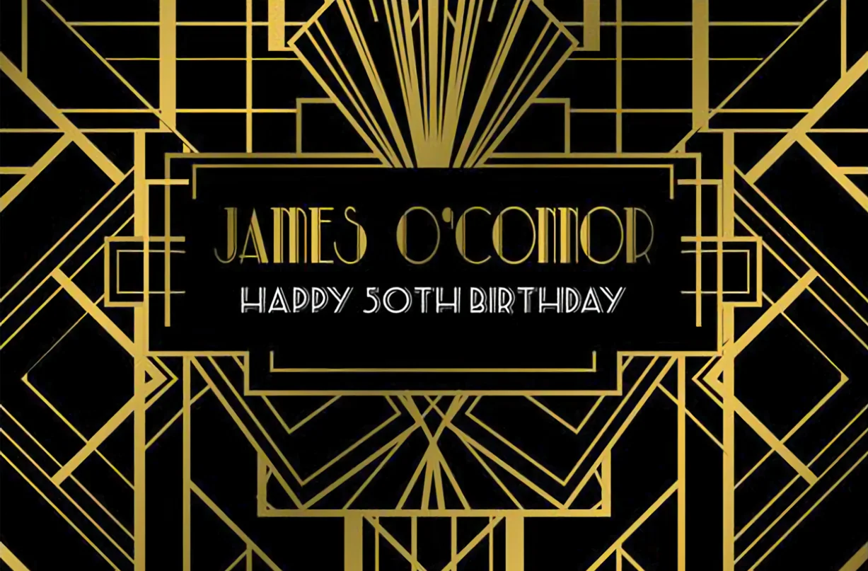 

Тематические фоны с изображением Гэтсби на заказ для фотографии, черный и золотой ретро-текстура с днем рождения, портретный фотофон