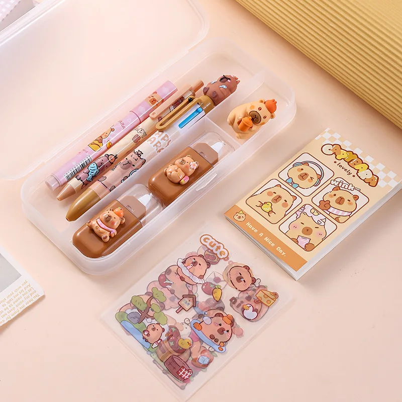 

Cross border Capibara combo Stationery set Capybara student sticker correction with high appearance level essential prize