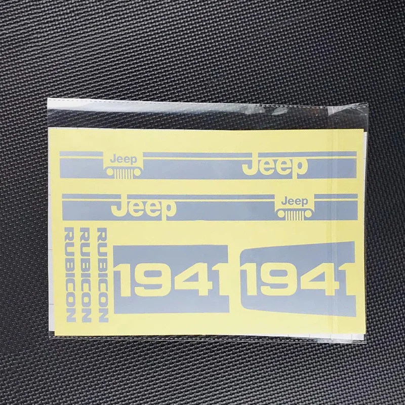 Jeep Rubicon scale 1/8/10/12/18/24 RC Car Decal Sticker Label Upgrade