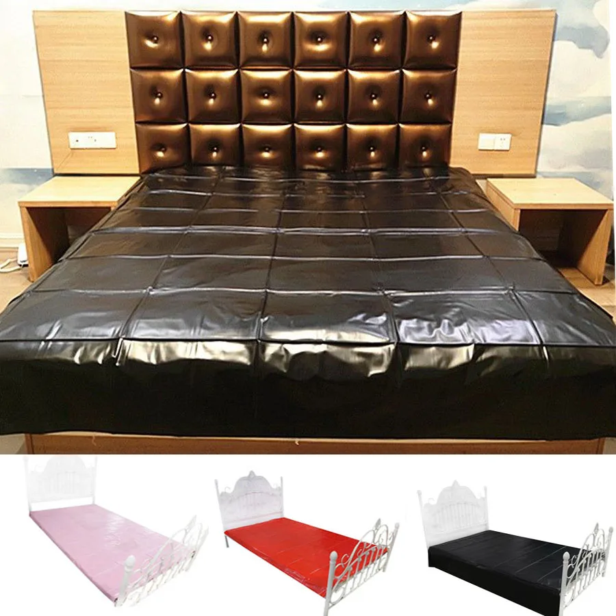 100% Waterproof PVC Adult Bedsheets Bed Cover Couple Game Flat Sheet Oil/SPA Coverlet Double Single Queen Size Coverlid 3Color