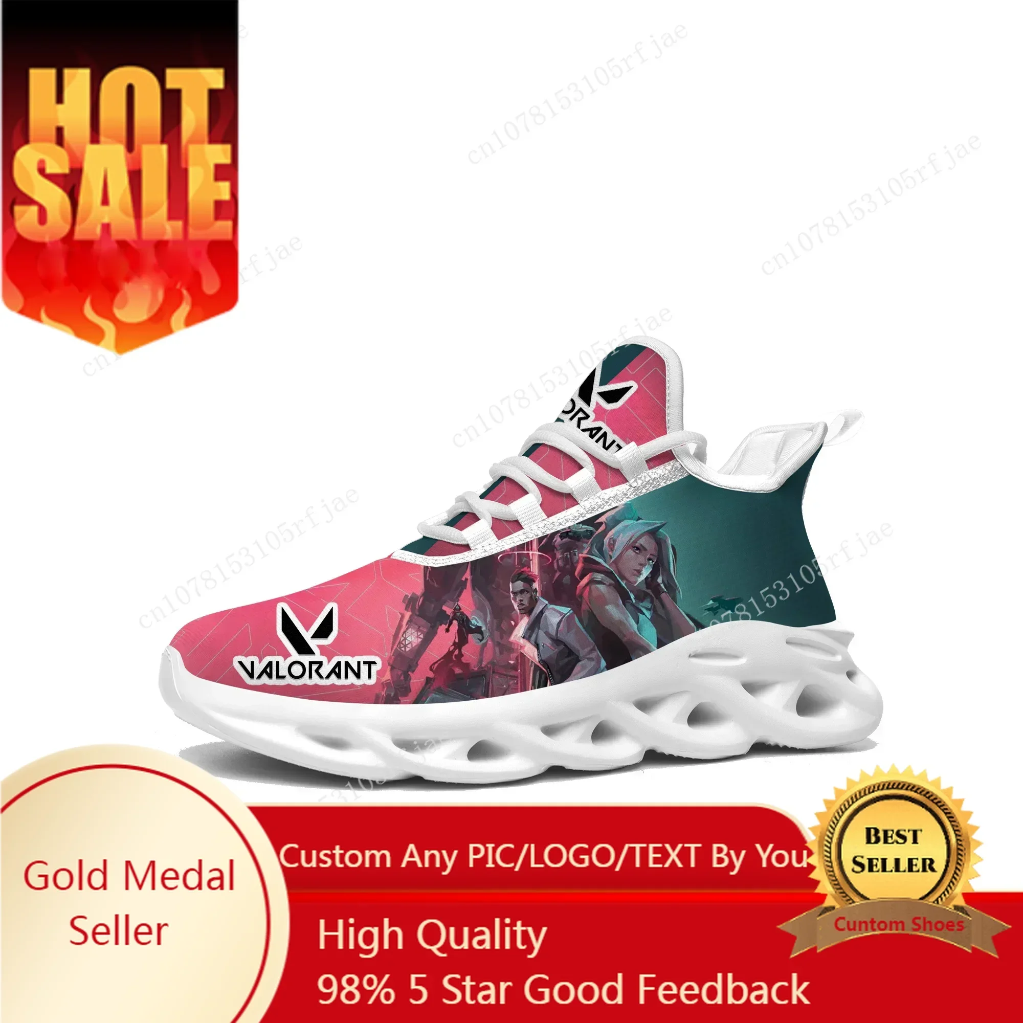 

Agent Manga Cartoon Game Valorant Sneakers Mens Womens Sports Running Shoes Custom Built Lace Up Shoes