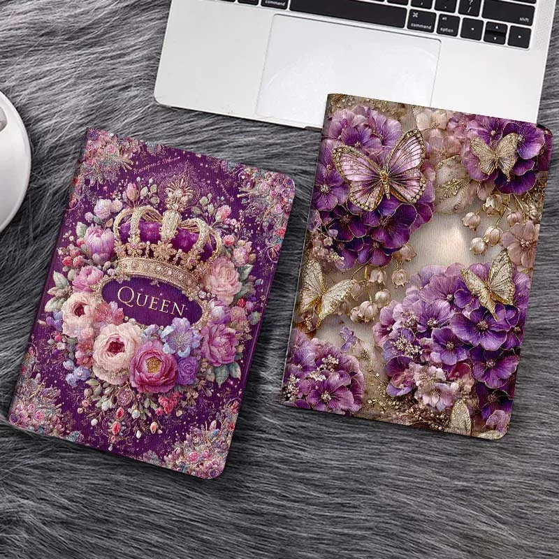 

Purple Crown Flower Art Gift Tablet Case For Samsung Galaxy Tab S7 S8 S9 S10 FE Lite