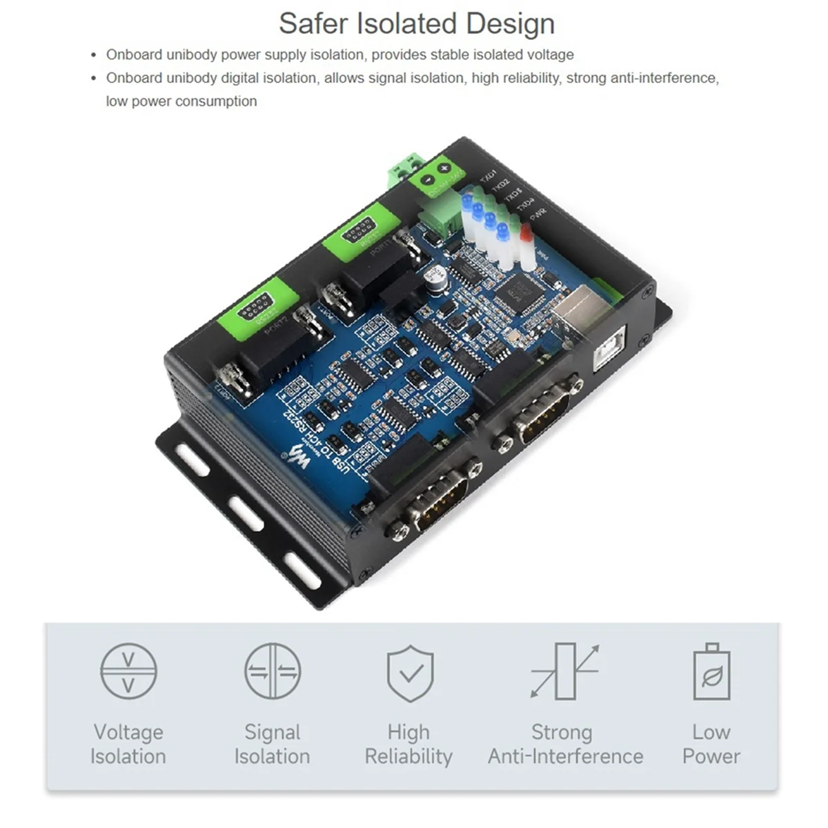 Industrial Isolated USB to 4CH RS232 Converter USB to Serial Adapter FT4232HL Chip Wind/Linux/Android,RS232 Male PortJADD