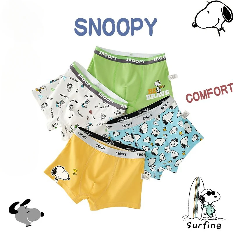 Snoopy cartoon animation movie character children's pure cotton boxer briefs personalized creative boys' boxer briefs wholesale