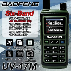 Baofeng UV-17M 워키토키 AM/FM 풀 밴드 무선 복사 주파수 999CH C타입 NOAA VOX 장거리 휴대용 양방향 라디오 17M