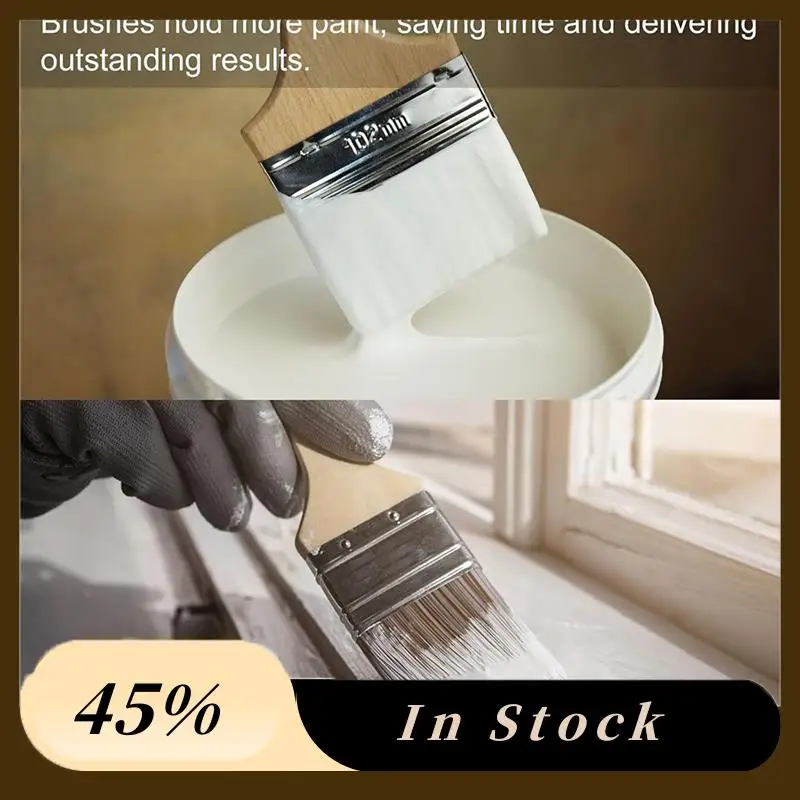 

A78K New 15Pcs Paint Brushes Paint Brush Nylon Flat Wall Paint Brush Soft Bristle With Wood Handle For Painting DIY