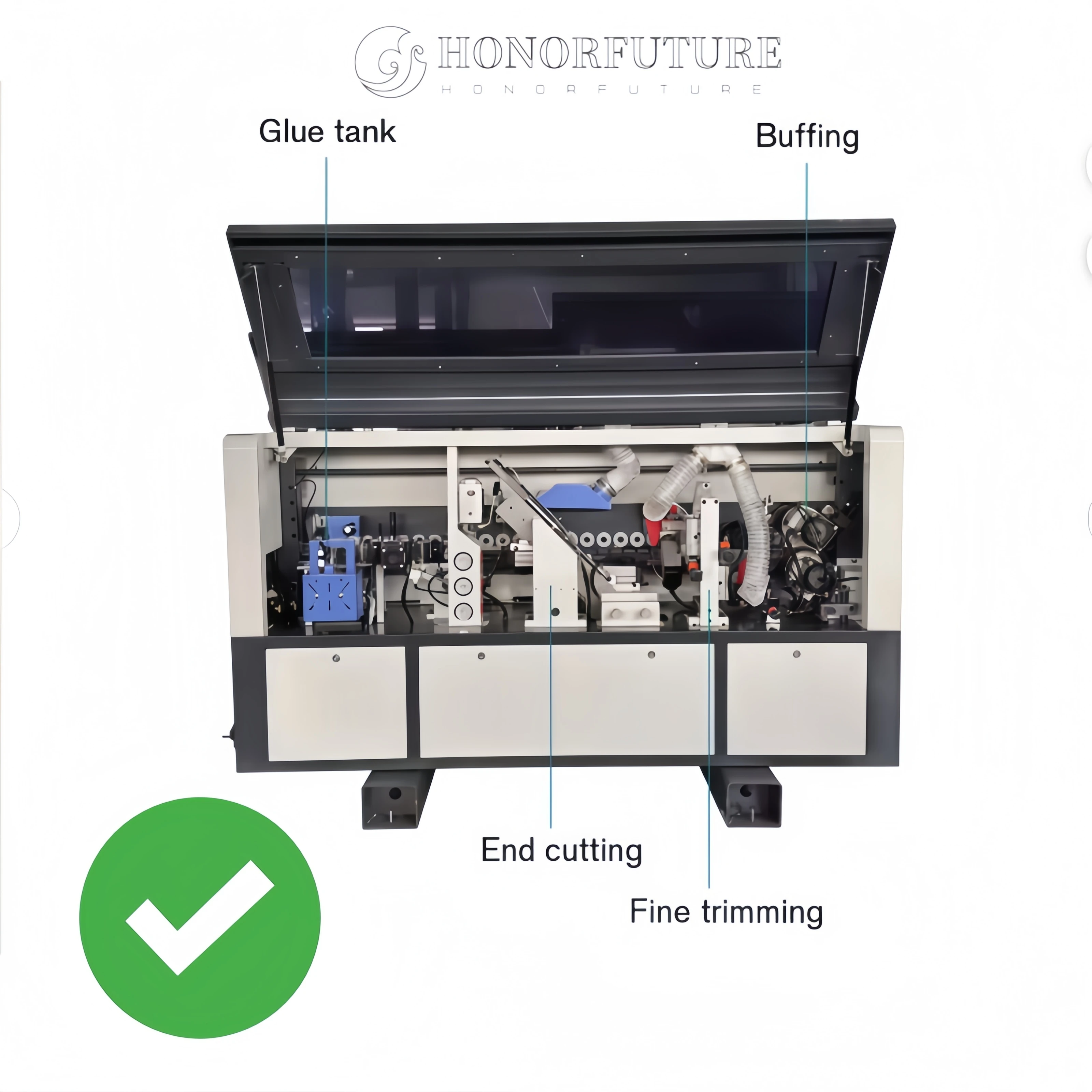 Edge Bander with Scraping Buffing Discount Price EdgeBander Wood MDF PVC Strip Glue Straight Line Automatic Edge Banding Machine