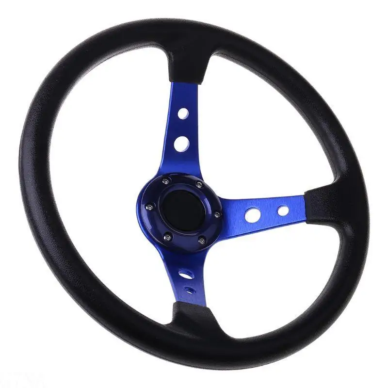 G7NA Auto Zubehör Sport Lenkrad Universal 14 zoll PVC Leder Lenkrad Auto Racing Lenkräder – Detail 4
