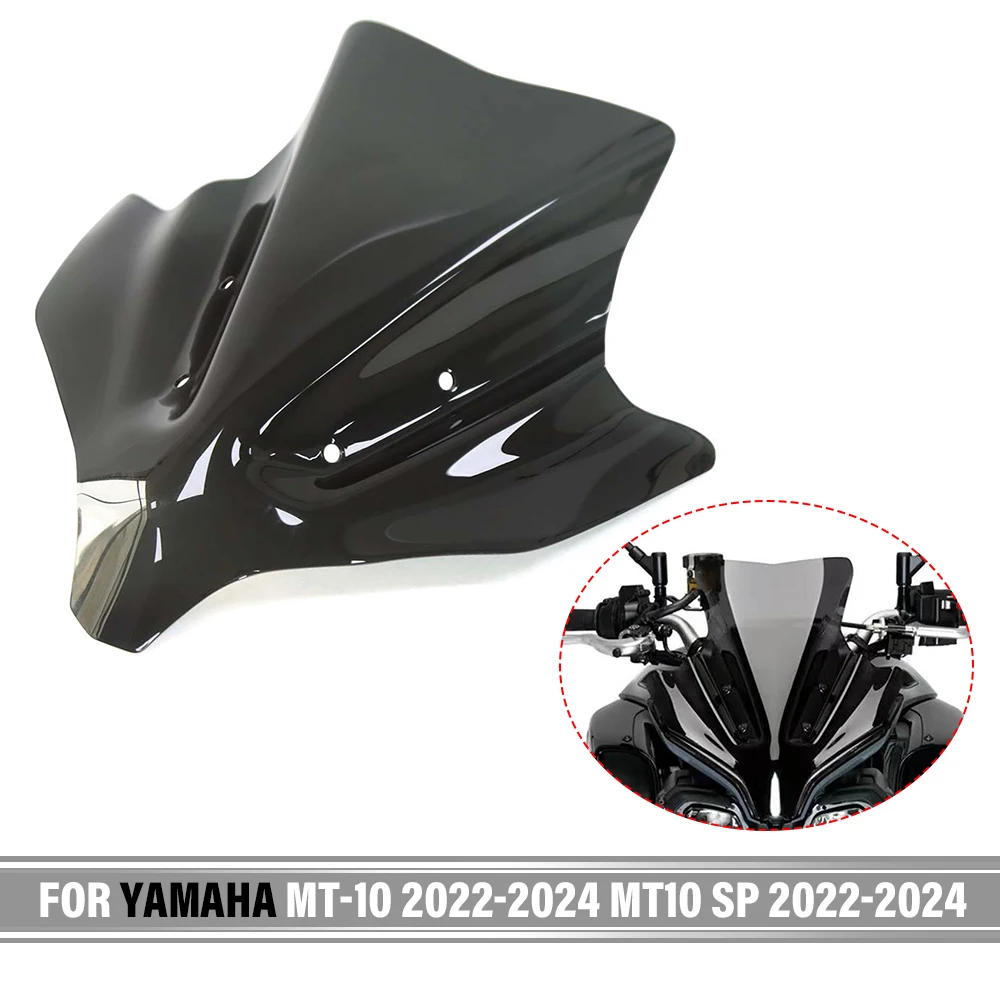 

Motorcycle Sport Windshield Visor Black Windscreen Fits For YAMAHA MT-10 2022 2023 2024 MT10 SP 2022-2024 MT10SP 2023