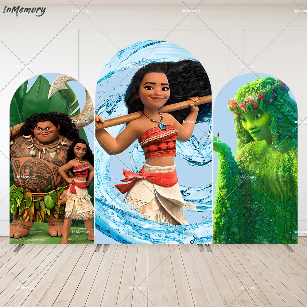 

Disney Princess Moana Birthday Arched Backdrop Cover Party Banner Hawaii Vaiana Maui Baby Shower Chiara Arched Wall Background