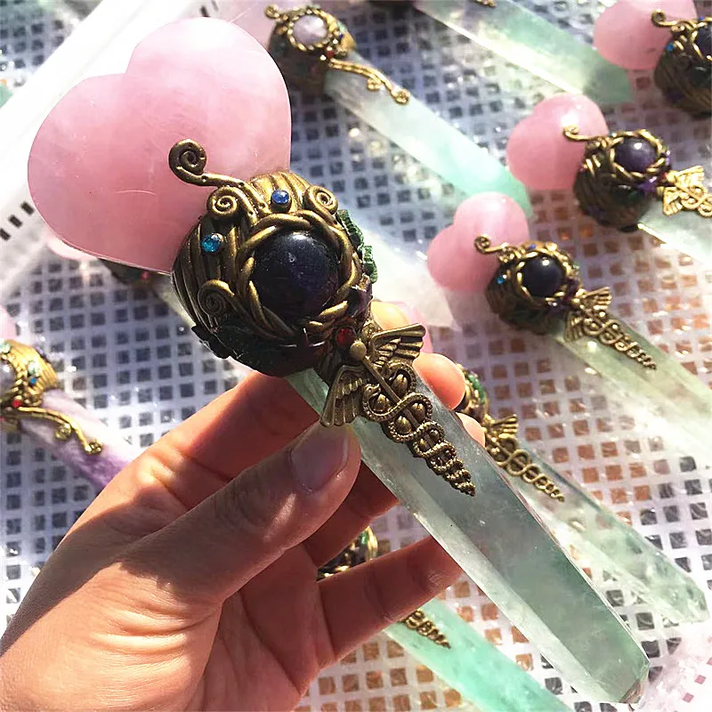 Natural Amethyst Crystal Magic Wands - usage example
