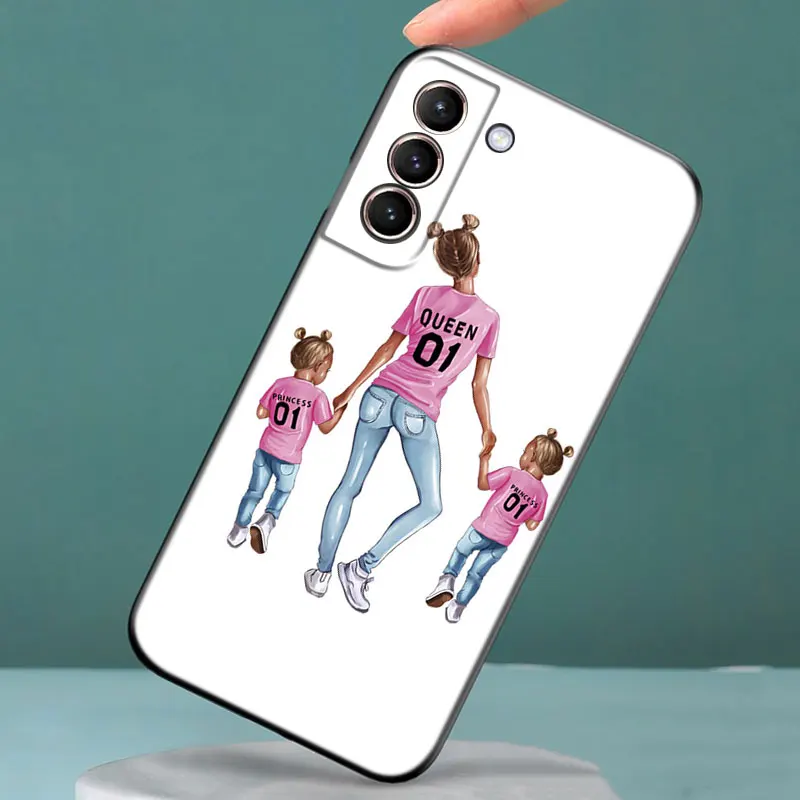 Girl Baby Super Mom Woman Silicone Phone Case For Samsung Galaxy S22 Pro S21 S20 FE Ultra S10 Lite S8 S9 S10E S10 Plus Cover