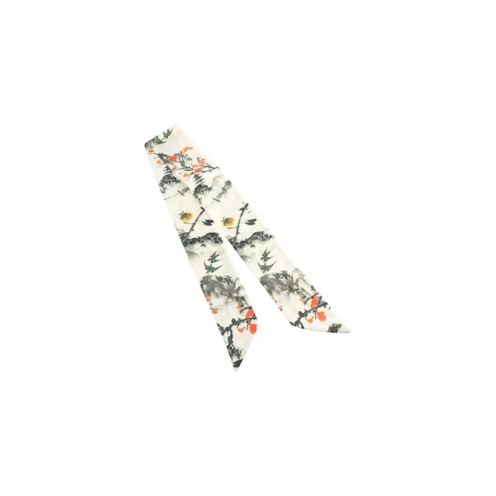 

Simple Long Ink Painting Silk Scarf Ribbon Minimalist Style Ancient Hair Band Turban Ancient Style Ribbon Headband Girl