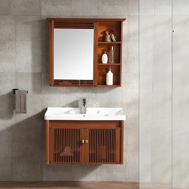 Dresser Space Saving Bathroom Cabinet Mirror Organizer Makeup Sink Vanity Storage Cabinet Shelves Washbasin Jewelry Furniture image 6