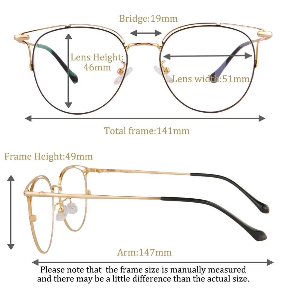 Ladies' Progressive Multifocal Glasses with Blue Light Blocking Reading Glasses for Far Viewing and Close Customization