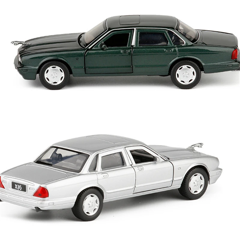 Jaguar-modelo de coche de aleación XJ6, vehículo clásico de Metal fundido a presión, modelo de coche de alta simulación, Colección Pull Back, juguete para niños, regalo, 1:36