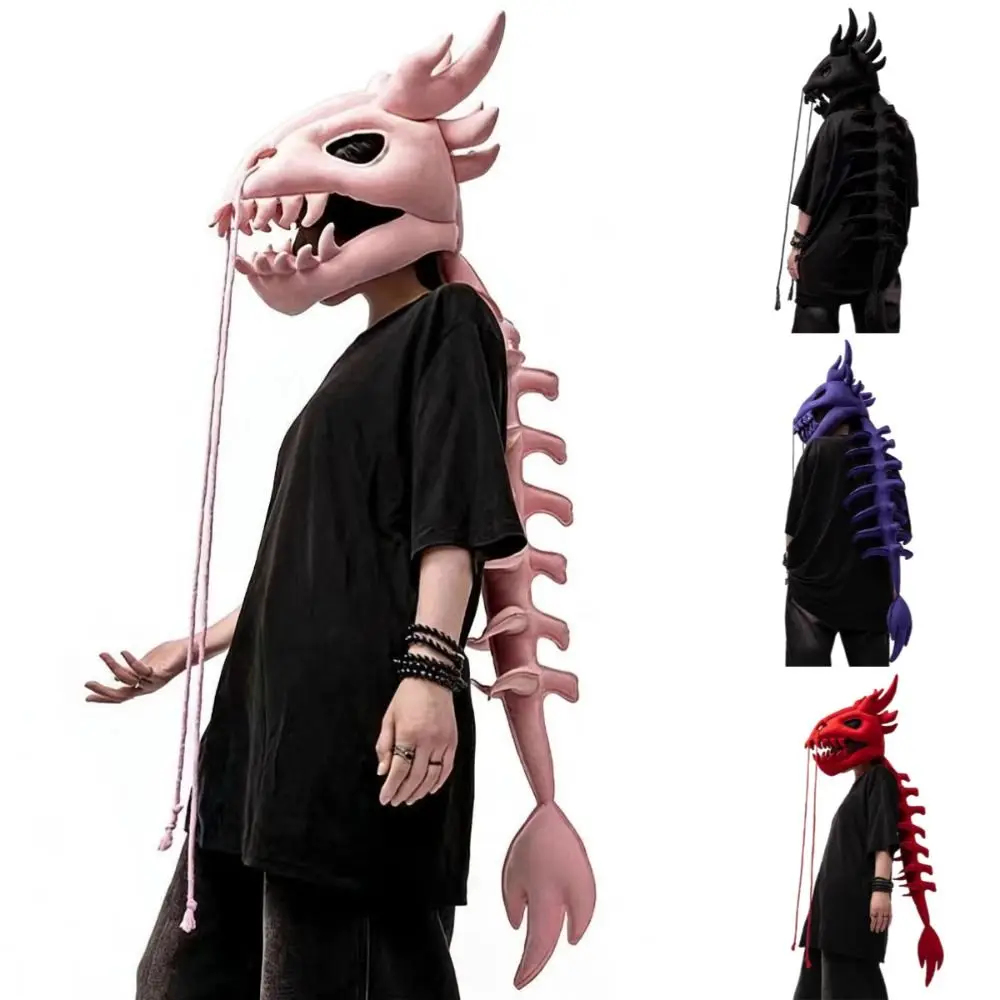 3D Dinosaur Skeleton Mask Headgear 80/120CM Lifelike Dinosaur Bone Head Hat Creative Easy To Wear