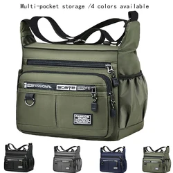 Men's Business Crossbody Bag with Multi-Layered Pockets Adjustable Shoulder Strap for Work Travel
