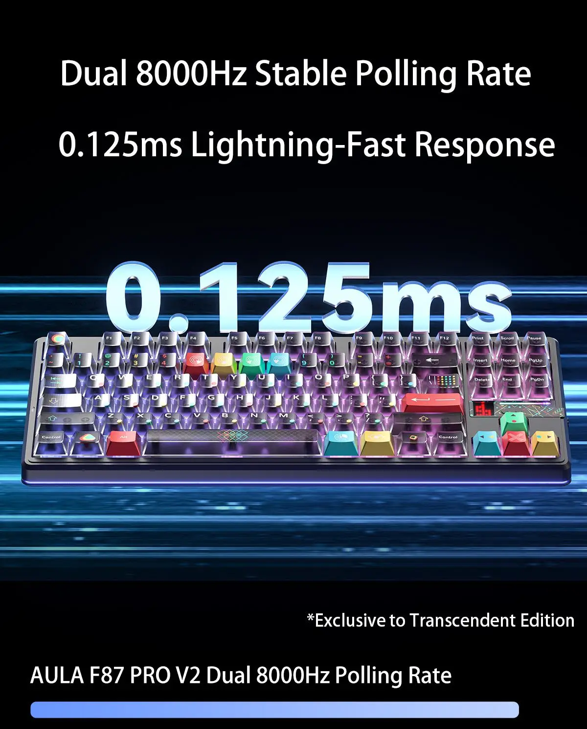 AULA F87ProV2 Custom Wireless Mechanical Keyboard Bluetooth 2.4G Wired Triple Mode Full Key Hot Swappable Gasket Structure