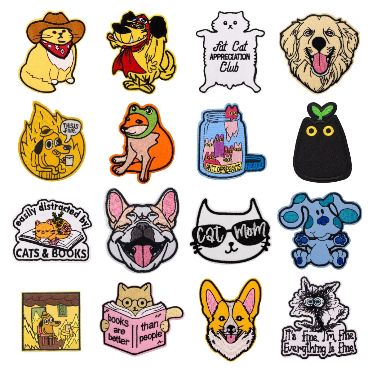 

Pet Cats Dogs Embroidery Patch Animal Iron On Patches For Clothing Thermoadhesive Patches For Jackets Sewing DIY Sticker Gifts