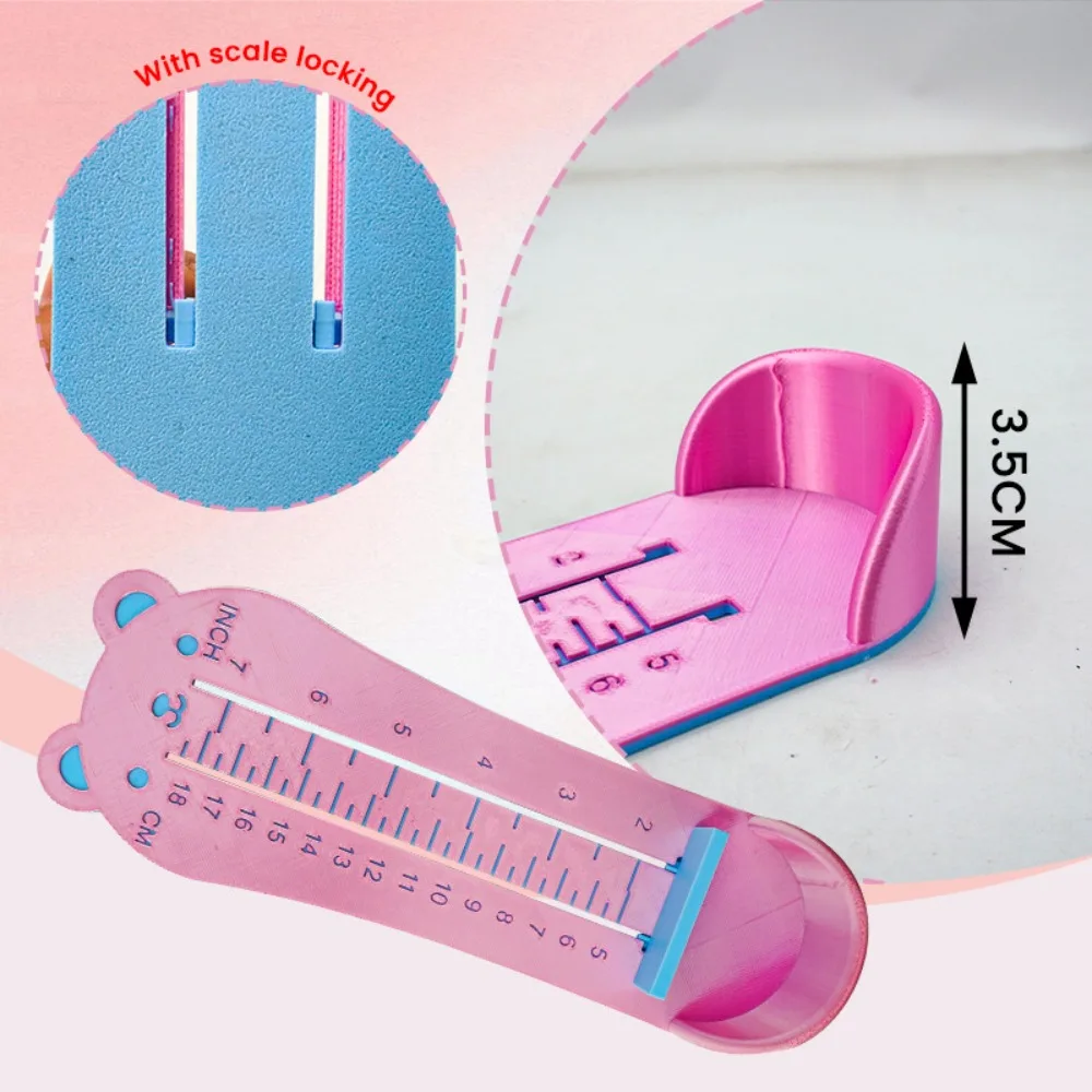 Double-Scale Display Shoe Sizer Cute Design Accurate Measurement Foot Measurement Gauge Durable Shoe Sizer Chart