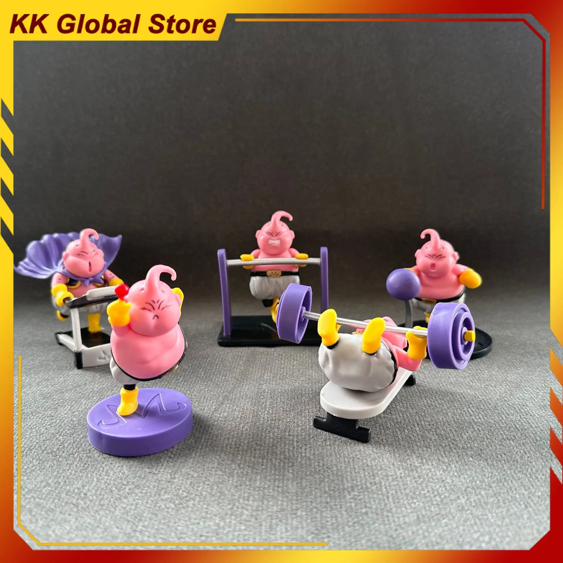 Figurka anime Dragon Ball, Majin Buu, seria Fitness, model, statuetka, dekoracja na biurko, ozdoba, prezent urodzinowy, zabawka, 5 cm.