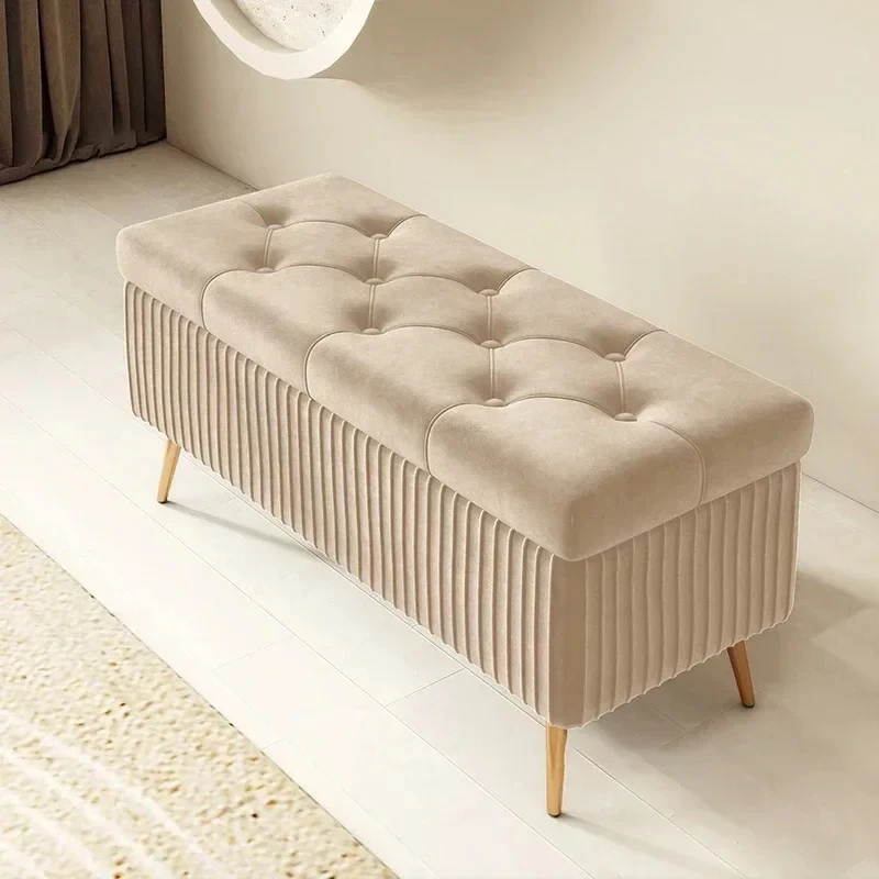 Luxury Ottoman Stools Shoe Changing Ottomans Bedroom Bed End Sofa Home Door Bench Clothing Store Storage Ottoman