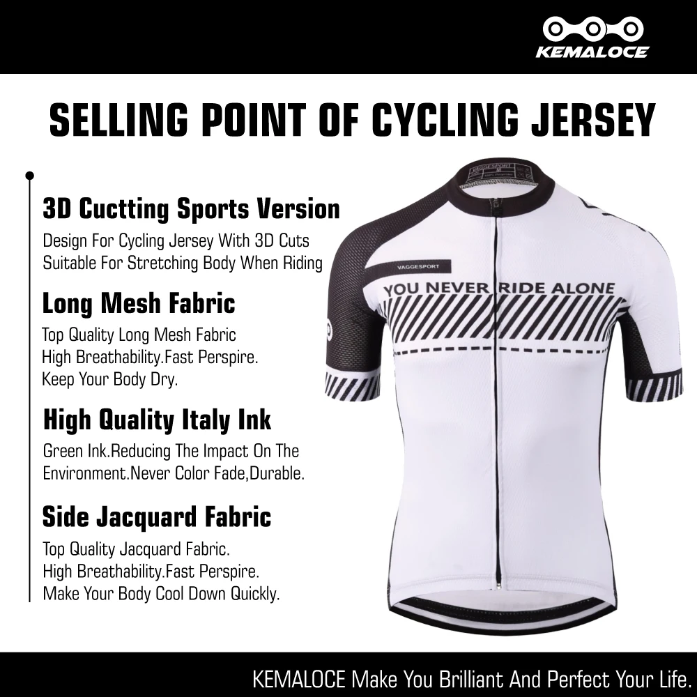 KEMALOCE Cycling Jersey 2024 Men Short Sleeves Polyester White&Yellow Bike Jersey Quick Dry Tight Fitness Outdoor Bicycle Shirts