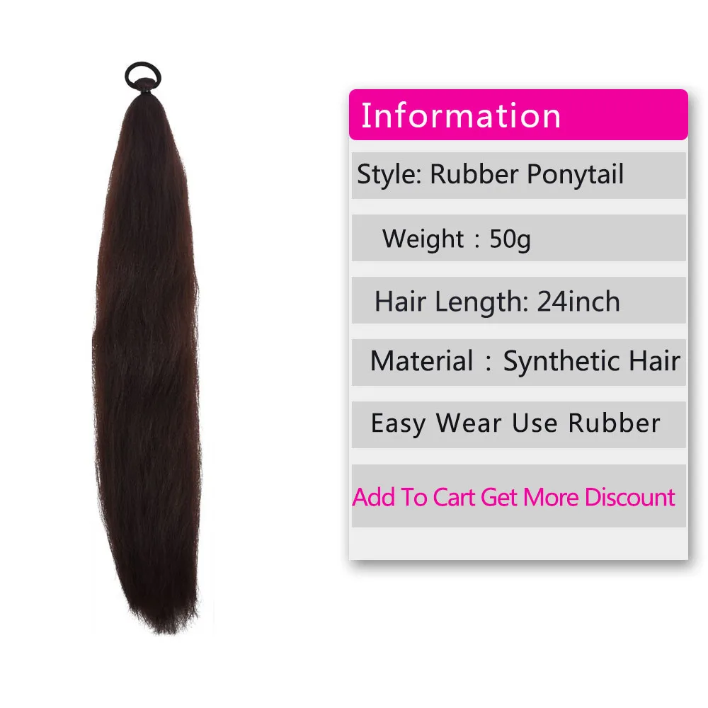 Synthetic Long Braided Ponytail Hair Extension For Women 24