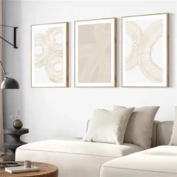 Abstract Beige Lines Posters Canvas Painting Minimalist Boho Wall Art Print Modern Nordic Posters Picture Living Room Home Decor