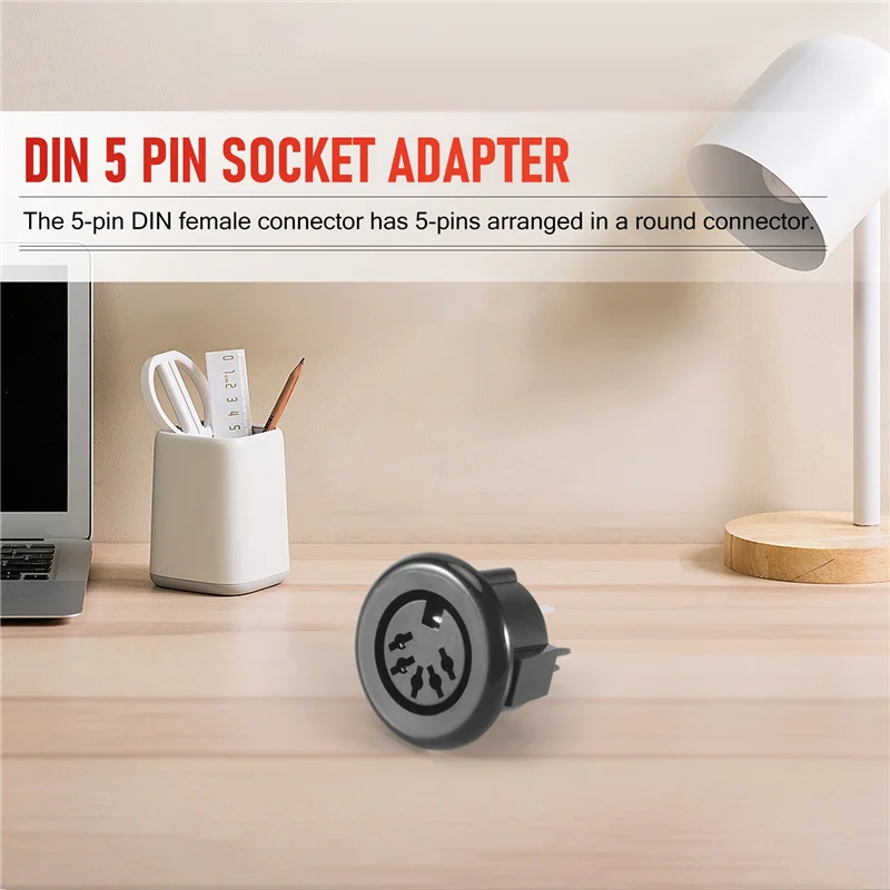 

-A61K Female 5 Pin DIN Plug Panel Mounted Keyboard Cable Connector Adapter